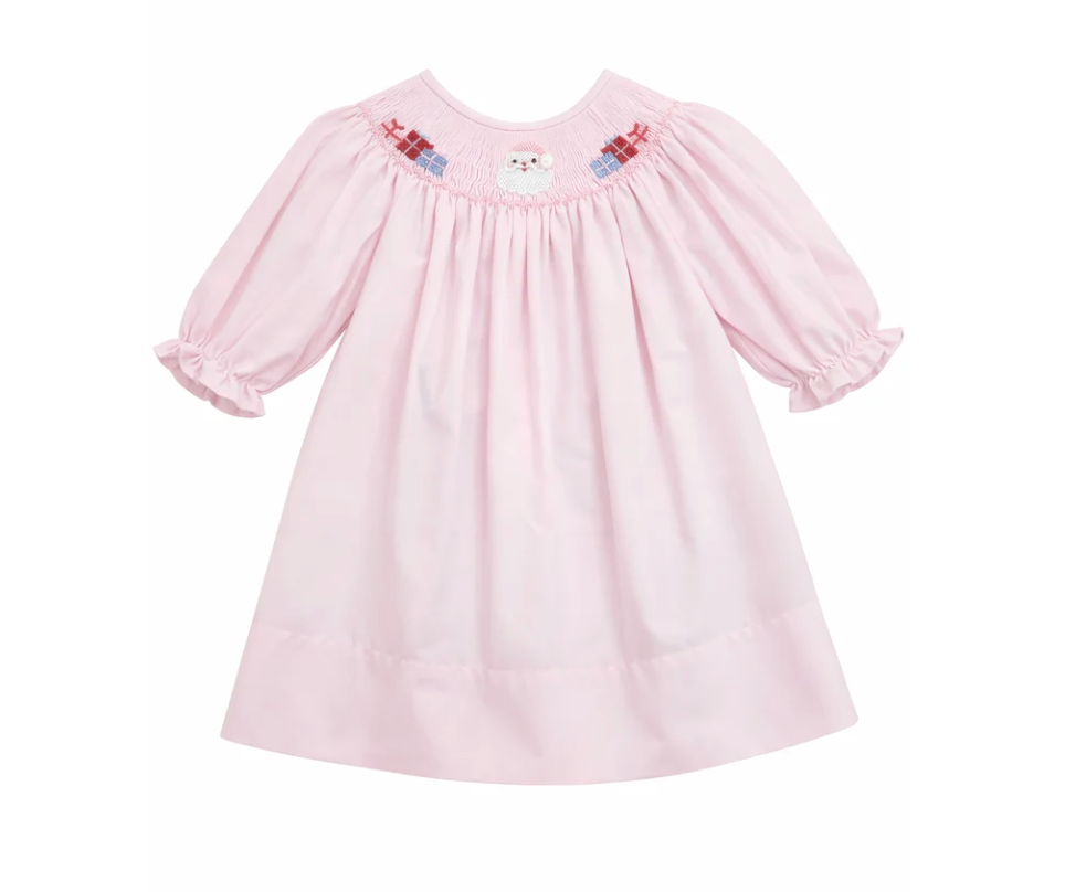 Santa & Presents Smocked Girl Dress