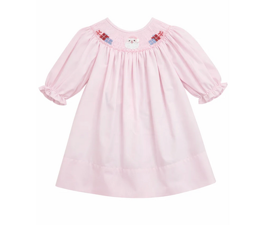 Santa & Presents Smocked Girl Dress