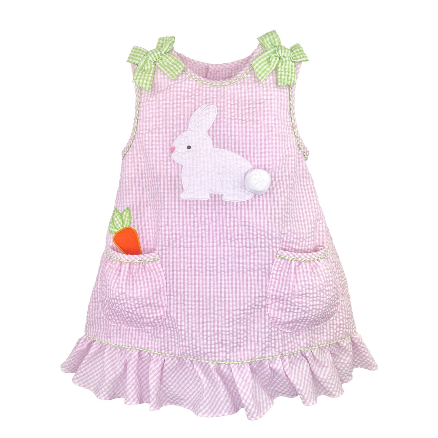 Funny Bunny Pink Seersucker Dress