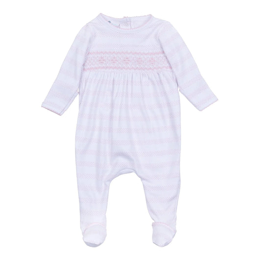 Baby of Mine Pink Smocked Footie