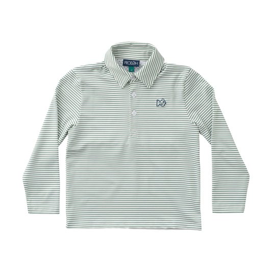 Frosty Spruce Stripe Longsleeve Polo