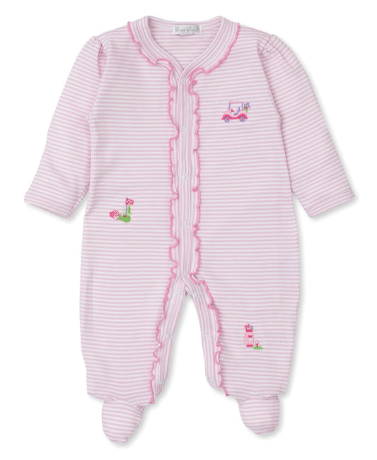 Fairway Foursome Pink Stripe Footie