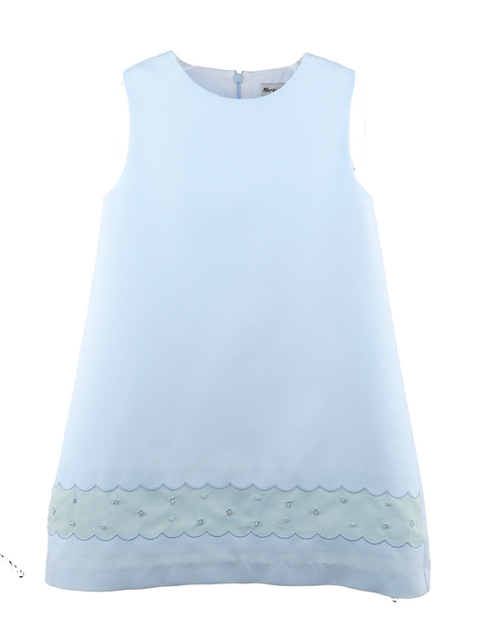 Baby Blue Pique A Line Dress