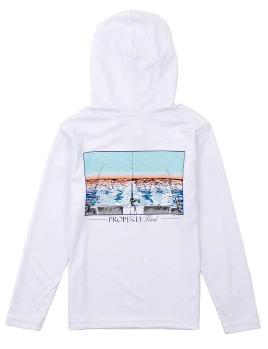 Boys Shade Performance Hoodie Castaway White
