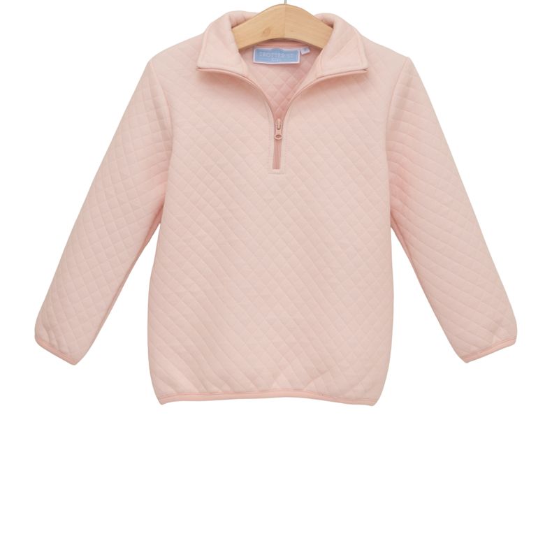 1/4 Zip Quilted Pink Pullover