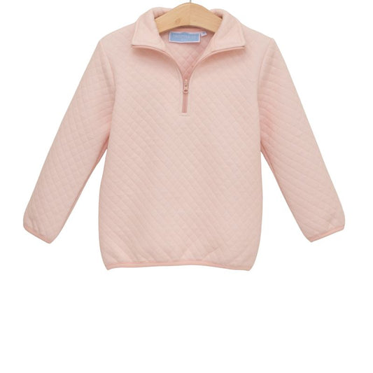1/4 Zip Quilted Pink Pullover