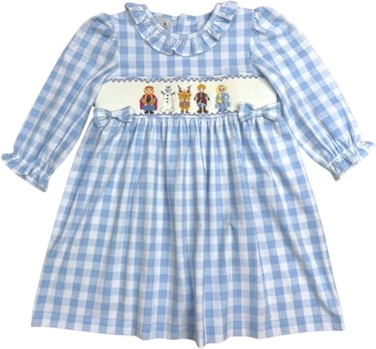 Blue & White Gingham Iced Friends Dress